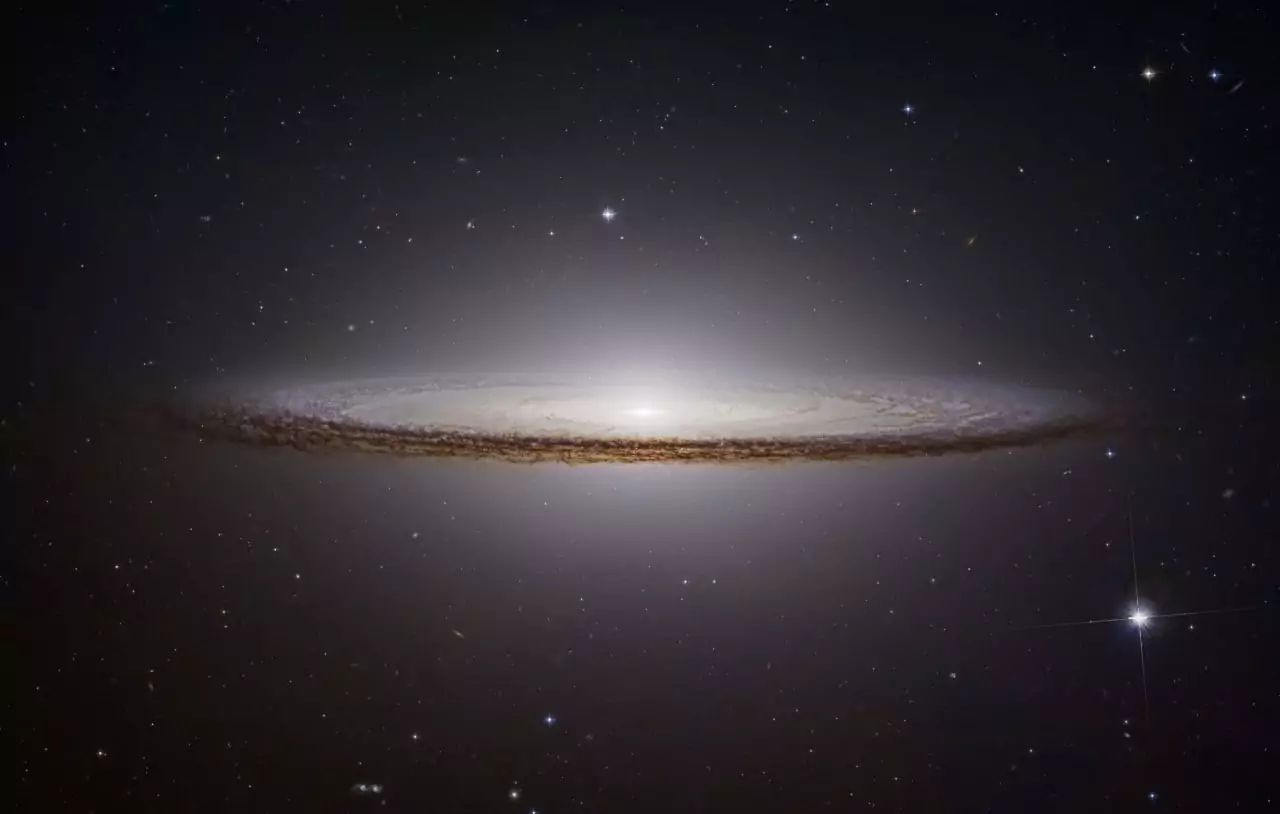 The impressive spiral galaxy M104 is known for its view from the edge