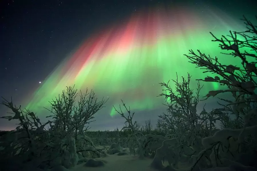 Where does the color of the Northern Lights come from?