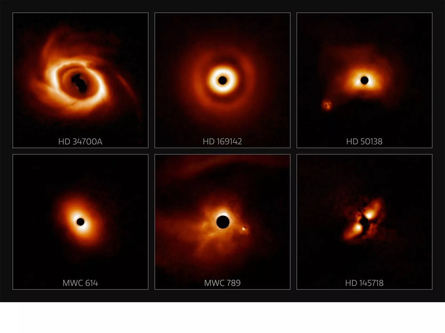 Photos from protoplanetary disks located around stars showed an interesting pattern