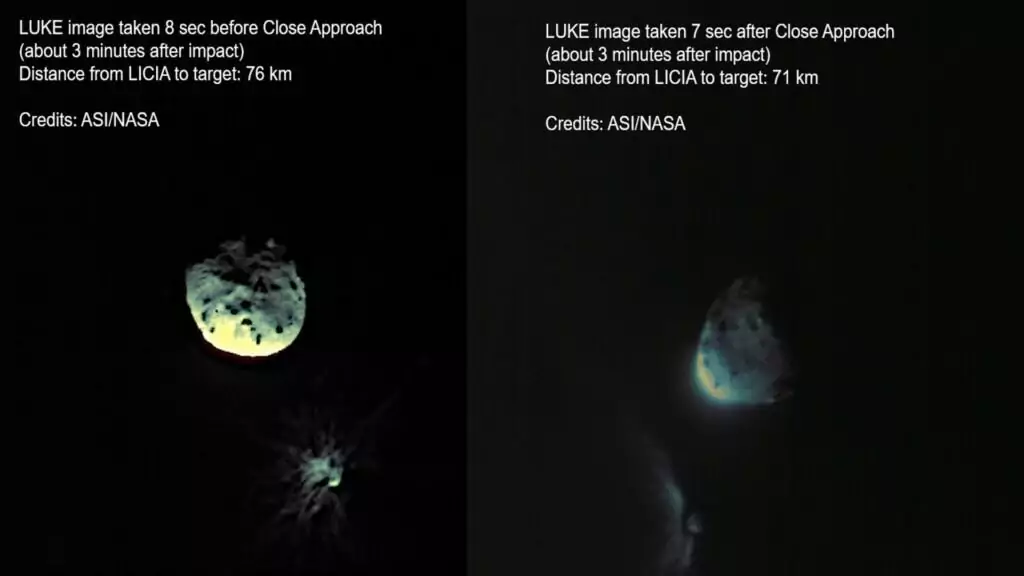 Asteroid Dimorph “lost weight” by a thousand tons as a result of the DART impact